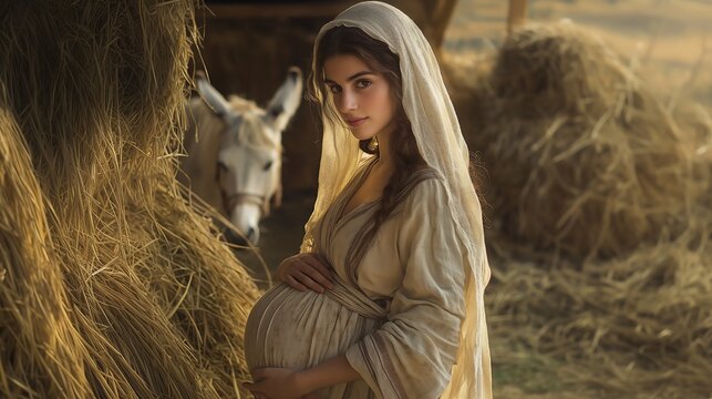 Mary mother of Jesus pregnant close to giving birth, Maria m&atilde;e de Jesus gravida perto de dar a luz