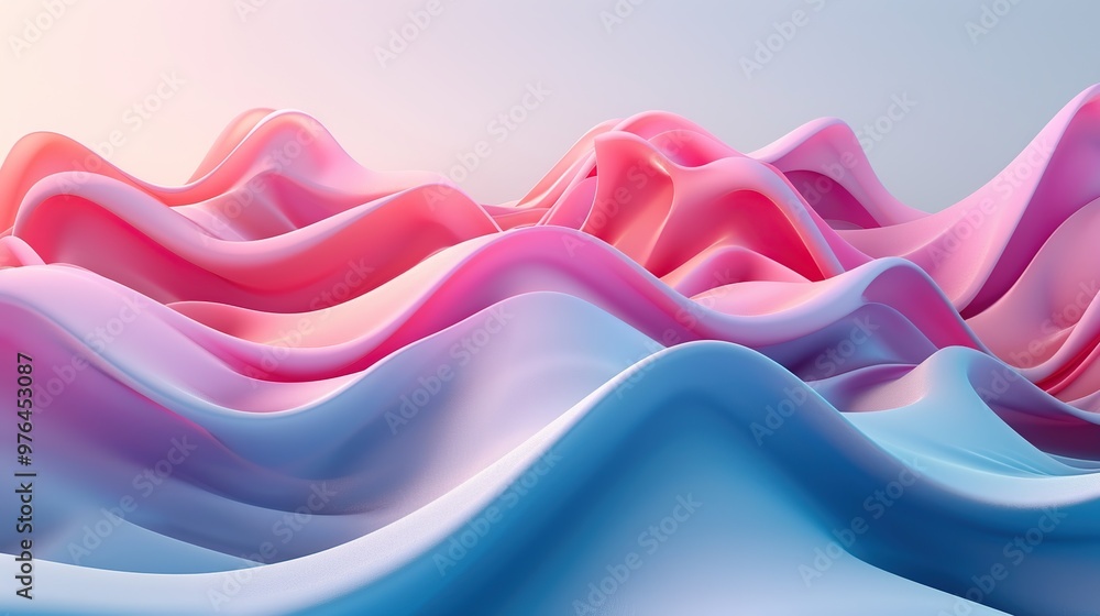 Poster futuristic abstract 3d render art with unique shapes and dramatic depth of field