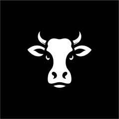 cow head vector logo of meat cattle farm ranch	