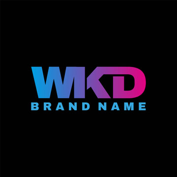 WKD gradient letter logo design