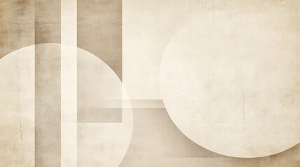 Abstract Beige and White Geometric Shapes on Textured Background