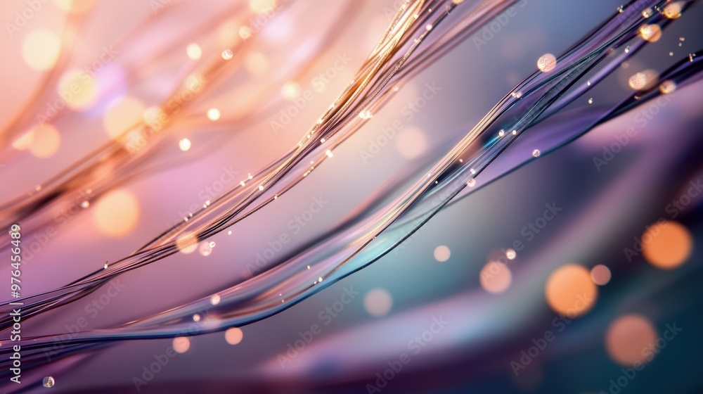 Aufkleber an abstract composition of flowing lines and glowing orbs, creating a vibrant and dynamic visual exp