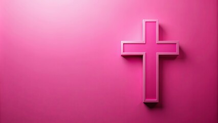 Obraz premium Pink cross symbol on a background