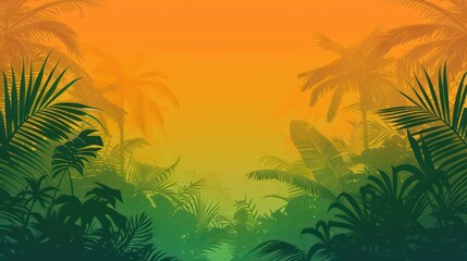 Tropical Sunset Silhouettes