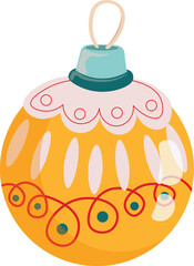 Christmas tree ball ornaments illustration