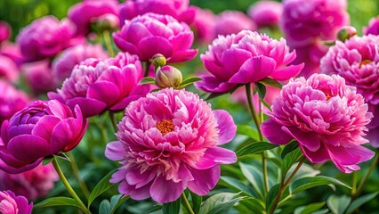 Fototapeta premium Beautiful prints, postcards, or wallpaper of vibrant peonies in full bloom