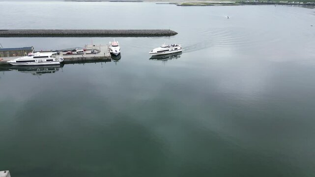  Inis Mor, Ireland looking at the Port and the Boats 