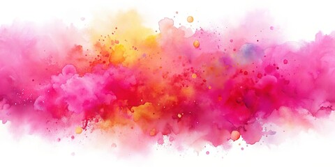 Obraz premium Abstract pink watercolor background with vibrant splashes of color