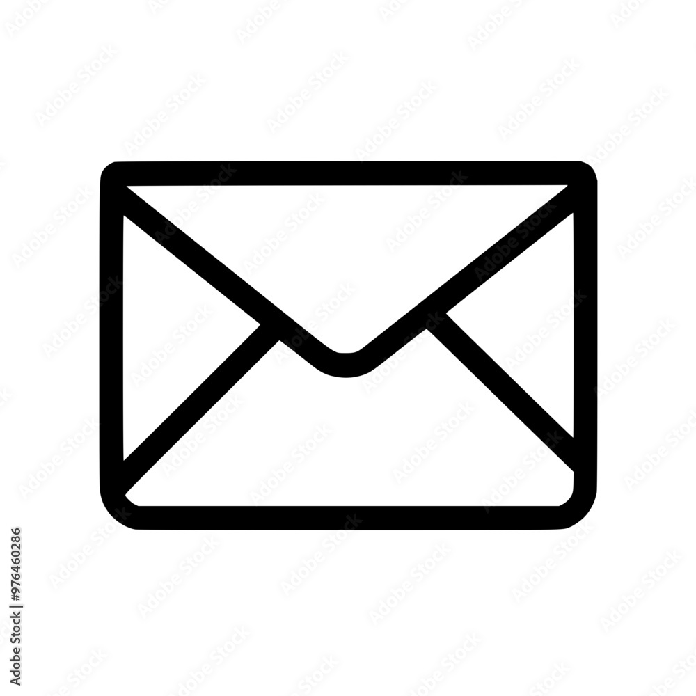 Canvas Prints simple black and white envelope icon representing email or mail communication.