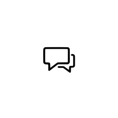 Naklejka premium Minimalist black and white chat bubble icons representing communication.