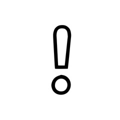 Black exclamation mark on a white background symbolizing urgency or importance.