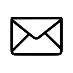 Simple black and white envelope icon representing email or mail communication.