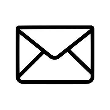 recommend clip art: Simple black and white envelope icon representing email or mail communication.