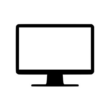 recommend clip art: Black silhouette of a computer monitor with a blank screen on a white background.