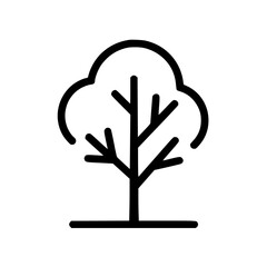 Obraz premium Minimalist black and white tree icon featuring a simple outline design.