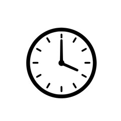 Minimalistic black and white clock with simple hour and minute hands indicating 10:10.