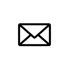 Simple black and white envelope icon symbolizing email or postal mail.