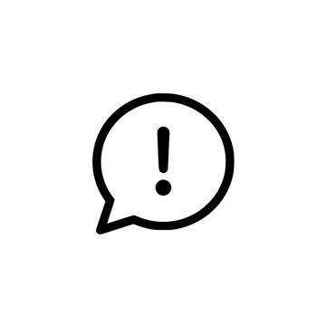 recommend clip art: Black exclamation mark inside a speech bubble on a white background.