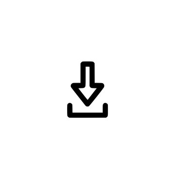 recommend clip art: Black outline of a download icon with an arrow pointing down into a rectangle