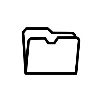 recommend clip art: Black and white icon of an open file folder with a simple, minimalist design.
