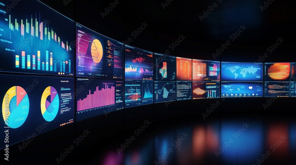 Poster capture the essence of a digital marketing campaign with vibrant graphics, social media integrations