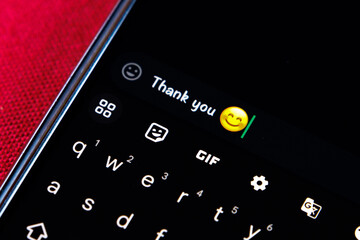 Instant messaging application almost sending a thanks text