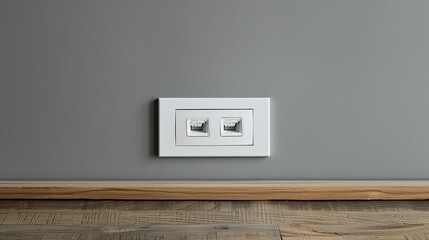 White Ethernet Outlet on Gray Wall