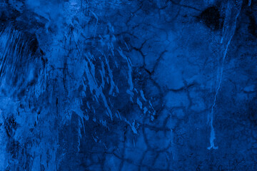 Old wall pattern texture cement blue dark abstract  blue color design are light with black gradient background.