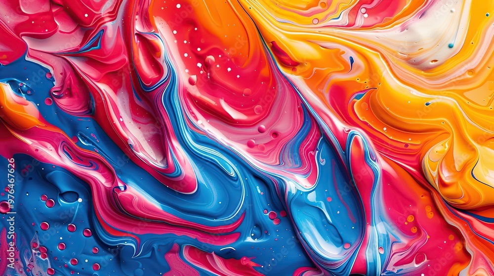 Poster vibrant abstract paint background with dynamic color patterns and textured brush strokes