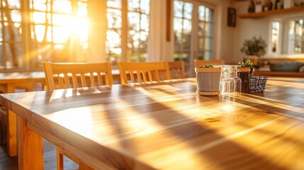 Natural Rustic Style Solid Oak Dining Table with Intricate Grain Patterns and Sturdy Construction, Showcasing Rich Wood Textures and Timeless Craftsmanship. Close-Up View Highlights Detailed Wood