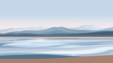 Naklejka premium Serene Mountainscape with a Calm Lake