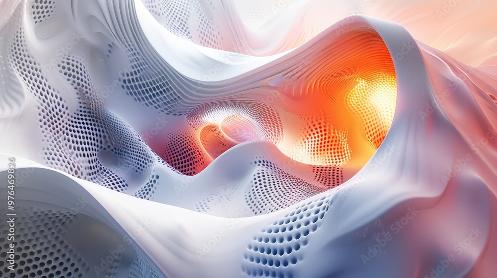 Poster eye-catching abstract 3d render background with soft textures and subtle gradients