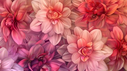 A Stunning Bouquet of Pink and Red Dahlias