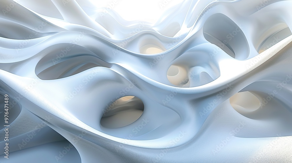 Poster highly detailed 3d abstract background render featuring futuristic geometric forms