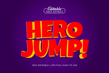hero jump editable text effect with a hero and brave text style