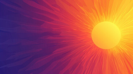 Fototapeta premium Vibrant Vector Illustration of the Sun with Gradient Background