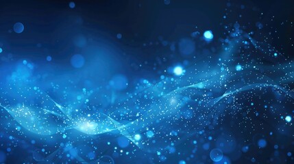 Abstract blue background with dots and lines.