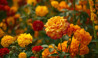 Colorful of artificial flower in the market for sale, stock photo