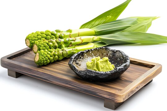 Plate of tasty Wasab with on white background.