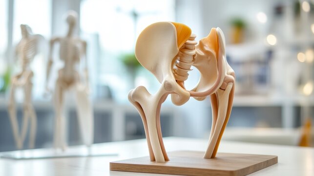 Hip internal rotation on wooden model muscles in the medial and anterior parts of the hip