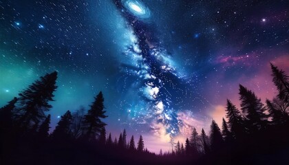 Naklejka premium sunset in the forest