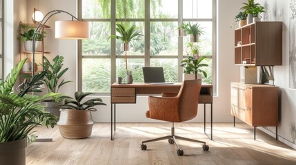 Modern Home Office with Natural Light