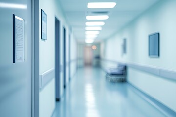 Obraz premium Abstract blur hospital clinic medical interior background stock photo Office, Backgrounds, Medical Clinic, Defocused, Hospital, ai