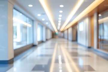 Obraz premium Abstract blur hospital clinic medical interior background stock photo Office, Backgrounds, Medical Clinic, Defocused, Hospital , ai