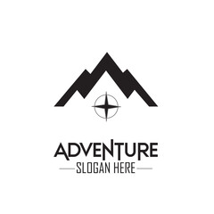 Adventure themed mountain logo design, clean and modern for brand identity
