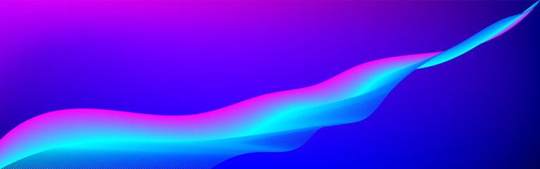 Flowing Abstract Background with Waves and Light in Blue and Purple Tones