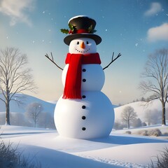 Obraz premium snowman in the winter