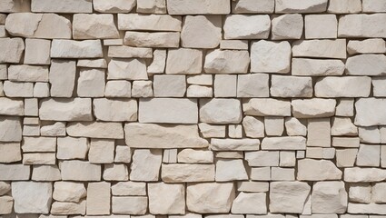 Obraz premium close-up view of a stone wall with an irregular pattern. The stones are of varying shapes and sizes, predominantly polygonal, and are tightly fitted together.