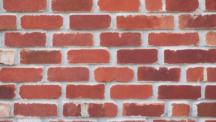 Obraz premium close-up view of a brick wall. The bricks are arranged in a horizontal, staggered pattern, typical of standard bricklaying
