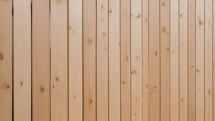 Naklejka premium close-up view of a wooden fence. The fence is composed of vertical wooden planks that are light brown in color with visible wood grain and knots